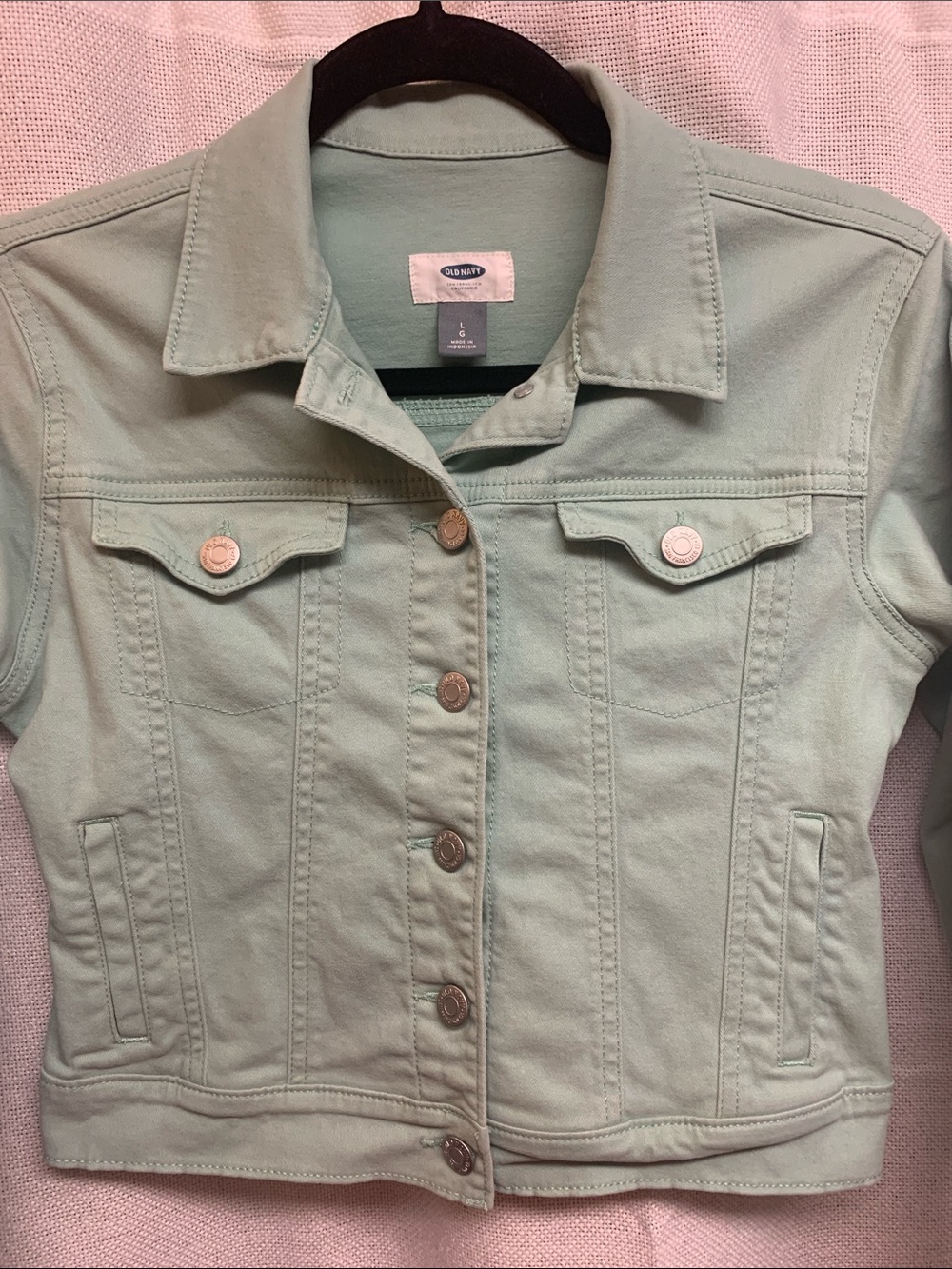 Old Navy Mint Green Denim Jacket -Girls